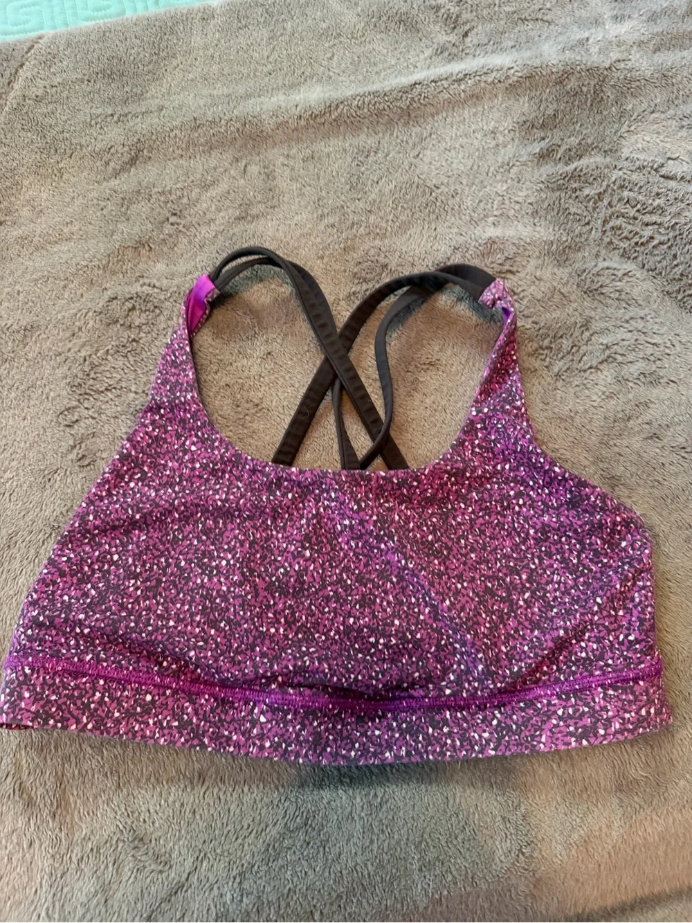lululemon athletica Pink/Purple Speckled Crossback Sports Bra